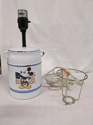 Disney Mickey Mouse American Flag Milk Can Vintage Farmhouse Look Lamp • $31.50