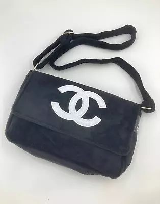 Used CHANEL Coco Mark Novelt Shoulder Bag Pile Black White Sling 9999-chbk • $466.20