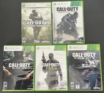 Xbox 360 Call Of Duty Game Lot Black Ops-MW3-Ghosts-Mod.Warfare-Adv. Warfare *CO • $34.95