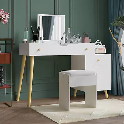 $159.99 • Buy Ufurniture Dressing Table Stool Set Flip Top Makeup Mirror Jewellery Vanity Desk