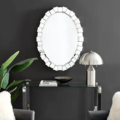 **Seconds** Venus Multi Faceted Medium Oval Wall Mirror Hallway Living Room Bed • £144.99