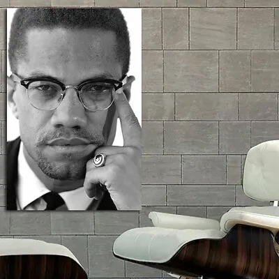 EB002BW Malcolm X Activist Inspiration Motivation Poster And Canvas • £23.74
