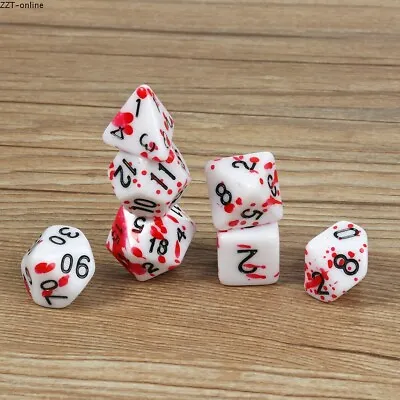 $11.80 • Buy 7Pcs/Set Embossed Acrylic Polyhedral Dice For Dungeons&Dragons DND MTG RPG