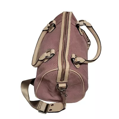 Judith Ripka Astor Leather Satchel Double Handle Light Mauve & Ivory Handbag • $84.99