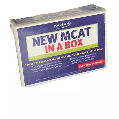 Kaplan  New MCAT In A Box   700 Science Flashcards Color Coded By Subject • $11.95