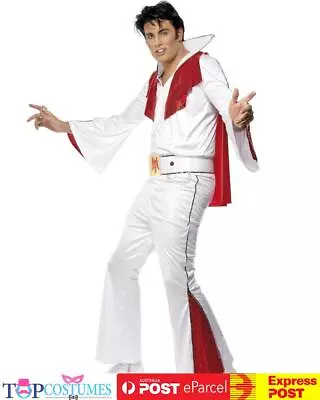 Elvis Presley Red Flare Rock & Roll 50s Mens Adult Fancy Dress Costume • $66