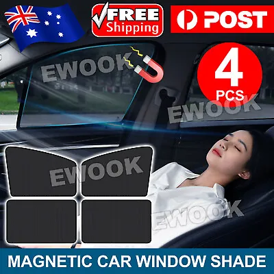 4x Magnetic Car Window Sun Shade UV Protection Front+Rear Side Window Curtain AU • $12.95