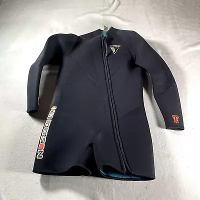 Henderson Wetsuit Mens Large Black Shorts Front Zip Long Sleeve Arms USA Adult • $33.24