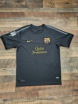 FC Barcelona Jersey Black Mens L Away Football Shirt 2011-12 Nike Rare • $59.99