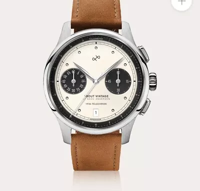 About Vintage - 1934 Telechron Steel. Off White / Black  Chronograph Watch • $199