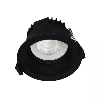 TELBIX MACRO 105 BLACK LOW GLARE DEEP RECESSED TRI-COLOUR 9w LED DOWNLIGHT • $29.95