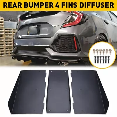For Mitsubishi Lancer Rear Diffuser 4 Fins Bumper Lip Splitter Spoiler Body Kit • $43.99