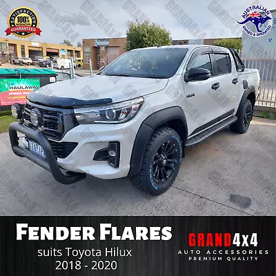 Black Fender Flares For Toyota Hilux 2018 - 2020 Guard Trim Wheel Arch Cover • $269