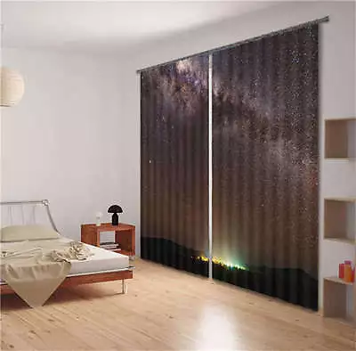 Lightning Milky Way 3D Blockout Photo Mural Printing Curtain Draps Fabric Window • $129.22