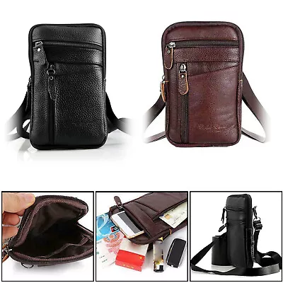 Men Fashion Leather Phone Pouch Belt Bag Shoulder Crossbody Waist Pack Handbag • $9.25