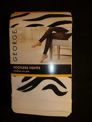 George Footless Tights Size 2 Pantyhose Zebra Prints Smooth Invisible Flat Seams • £21.84