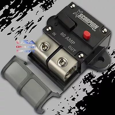 80A Amp Manual Reset Inline Circuit Breaker Platinum Terminal Block Marine Auto • $24.99