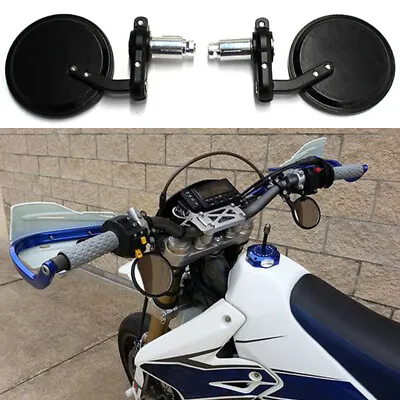 Motorcycle Round Black 7/8  Handlebar End Side Mirrors Custom For Suzuki DRZ 400 • $17.65