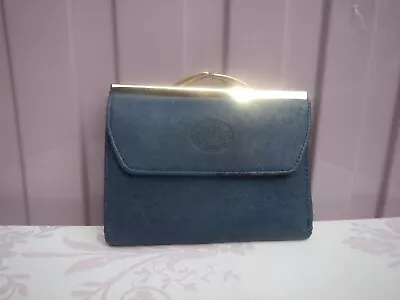 Vintage London Leather Goods Blue Kiss Close Purse Unused • £13