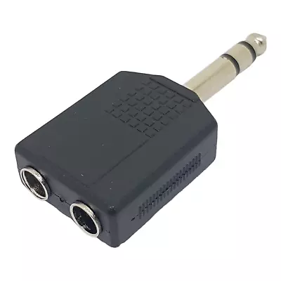 £2.29 • Buy 1/4  Cable STEREO Splitter Adapter 1 X 6.35mm Jack Plug To 2 X Female Y Sockets