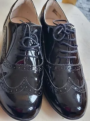 £55 • Buy Clarks Black Patent Leather Hamble Oak Brogue Lace Comfort Shoe Uk 4 1/2