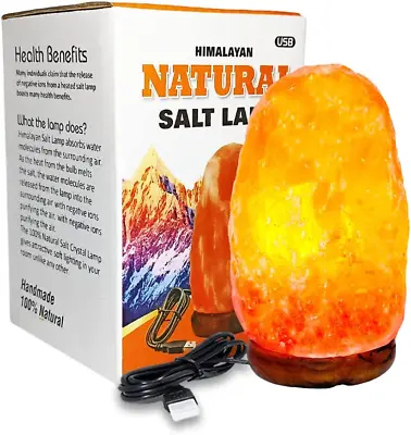 Himalayan Mini USB Salt Lamp Pink Rock Crystal Light | 100% Authentic Quality Na • £35.91