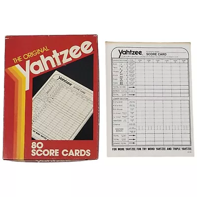 The Original Yahtzee Score Cards E6100 - Milton Bradley 1982 • $12