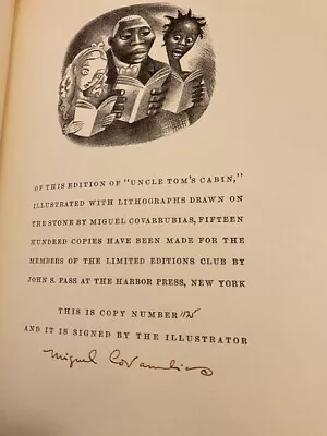 STOWE UNCLE TOM'S CABIN LEC 1938  An Original Vintage 1938 Copy • $499