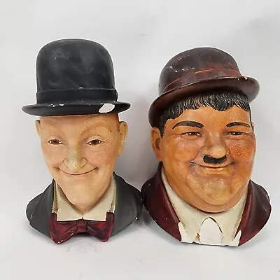 Laurel And Hardy Hanging Wall Busts 1984 Highly Detailed Pair • £53.99