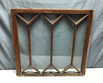Antique Vintage Wood Mission 10 Lite Peaked Glass Window Sash 27x30 Old 1914-23B • $145