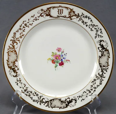 JP Limoges Hand Painted Floral & Gold Monogram 8 5/8 Inch Plate • £24.13