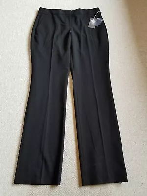 NWT Womens Pants-VINCE CAMUTO-black Rayon Stretch Straight Leg Flat Front-8 • $9.99