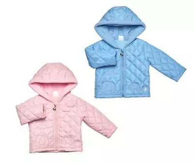 Baby Girls Boys Hooded  Follow My Leader  Quilted Jacket By Just Too Cute • £12.19
