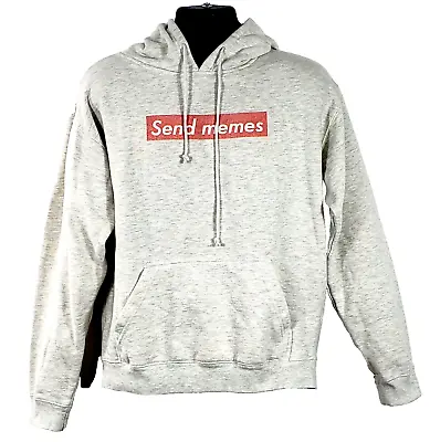 Delta Fleece Adult Hoodie Pullover Size L Light Gray Send Memes Athleisure • $19.99