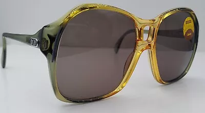 Vintage Zeiss 689 A08 Yellow Green Oversized Butterfly Sunglasses Frames Germany • $68