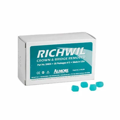 Almore 33800 Richwil Adhesive Resin Crown & Bridge Remover Box Of 50 Removers • $35.95