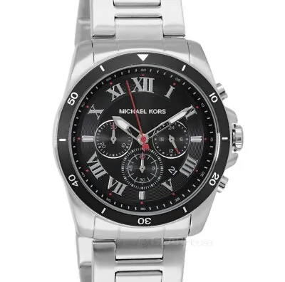 Michael Kors Alek Mens Chronograph Watch Black Dial Date Stainless Steel Band • $81.66