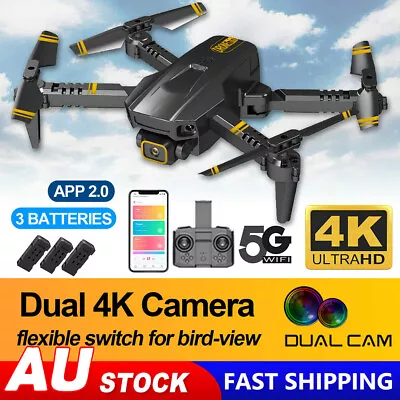 $44.90 • Buy 4K Drone With HD Camera Drones WiFi FPV Foldable RC Quadcopter W/3Batteries NEW