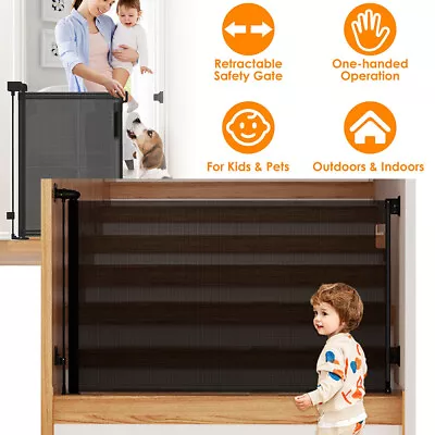 1.4/1.8M Retractable Safety Gate Guard Children Baby Pet Dog Stair Doorways Door • $45.85