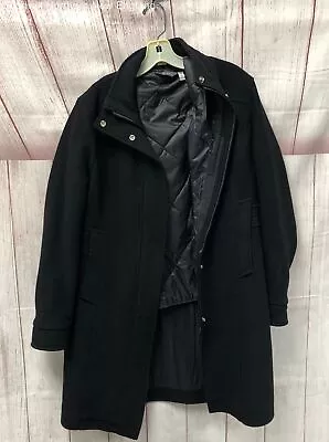 Ibex Womens Black Long Sleeve Full Zip Wool Coat With Liner Size Medium • $14.99