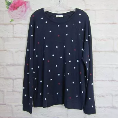 P.J. Salvage Navy Blue Star Print Lounge Shirt Cozy Women's Size XL NWOT • $16.99