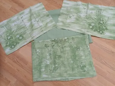 Vtg St Michael M & S Pale Green Floral Single Duvet Cover Pillowcases & Sheet • £17.99