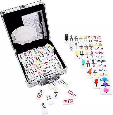 KAILE Mexican Train Dominoes With Numbers Color Double 12 Numerical Number Set • $39.84