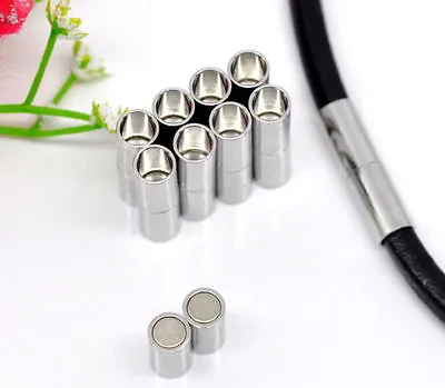 £3.29 • Buy Silver Tone Magnetic Barrel Clasps - 20mm X 5mm | Bracelet Clasps| Cord Ends