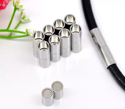 £2.69 • Buy Silver Tone Magnetic Barrel Clasps - 24 X 8mm | Bracelet Clasps| Cord End | 0261