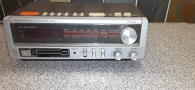 Vintage JCPENNY 680-3743  AM/FM Electronic Clock Cassette Player Alarm Clock. Re • $14.99