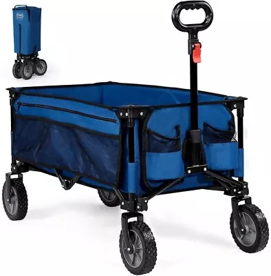 Blue Folding Cart Timber Ridge Festival Trolley Folding Wagon • £49.99