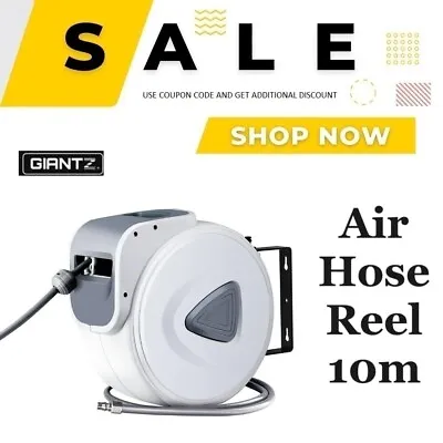 Giantz Air Hose Reel 10m Retractable Rewind Swivel Wall Mount Compressor Garage • $54.84