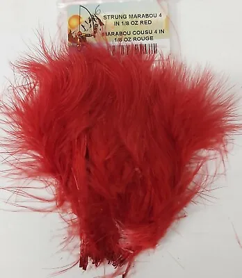 Lot Of 1/8oz   MARABOU    4 Long  Color: RED   WOOLY BUGGER Feathers  • $2.91