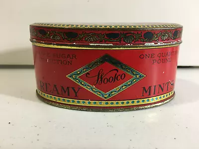 Vintage Candy Tin - Woolco Creamy Mints - One Quarter Pound - F.W. Woolworth Co • $24